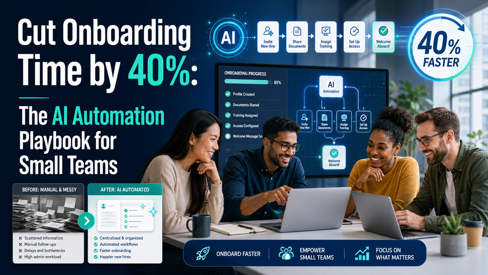 Cut Onboarding Time by 40%: The AI Automation Playbook for Small Teams